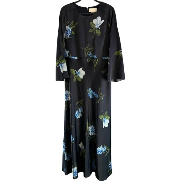 Sachin & Babi Alex Floral Sequin Satin Crepe Gown NWT - Picture 5 of 7